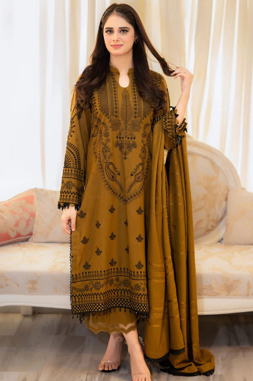 SR-MB100 Unstitched Fully Embroidered Lawn Suit With Embroidered Lawn Dupatta