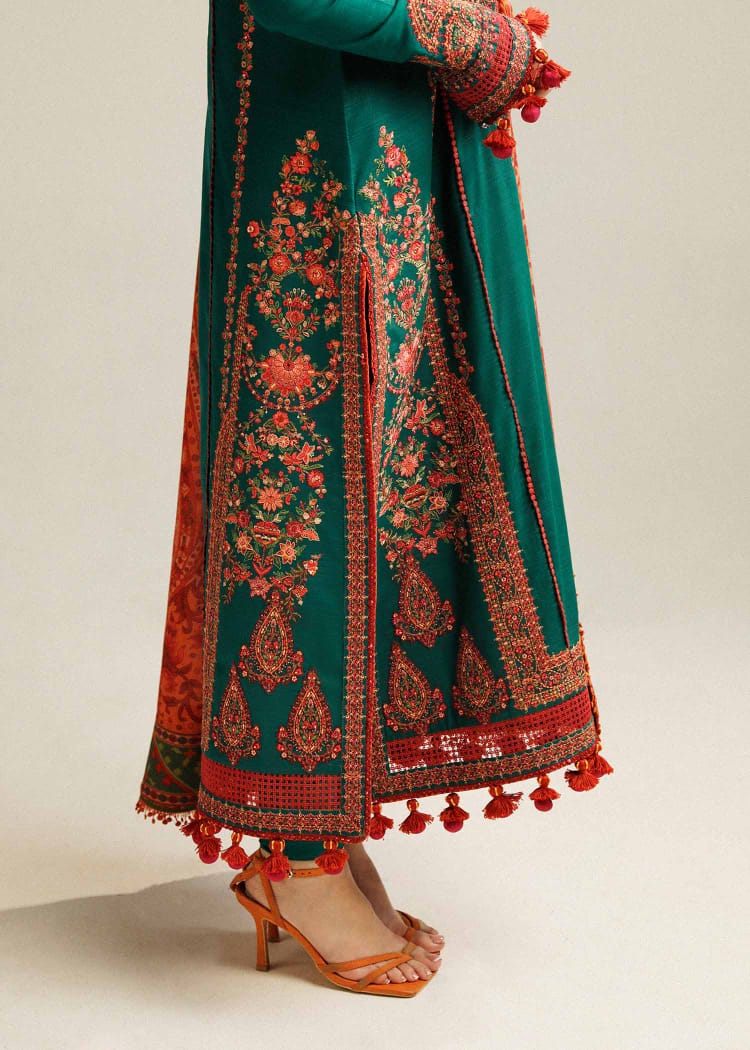 SR-MB525 Dhanak Embroidered Suit With Digital Printed Woolen Shawl