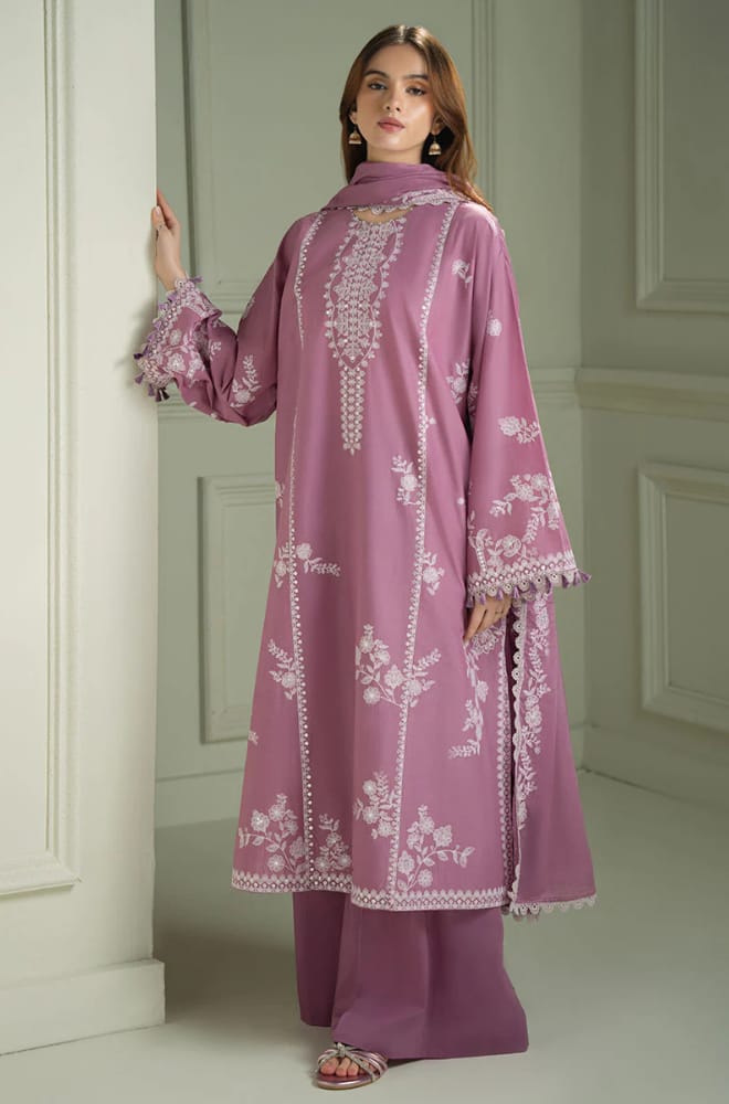 SR-CS900 Unstitched Heavy Embroidered Lawn Suit With Embroidered Lawn Dupatta