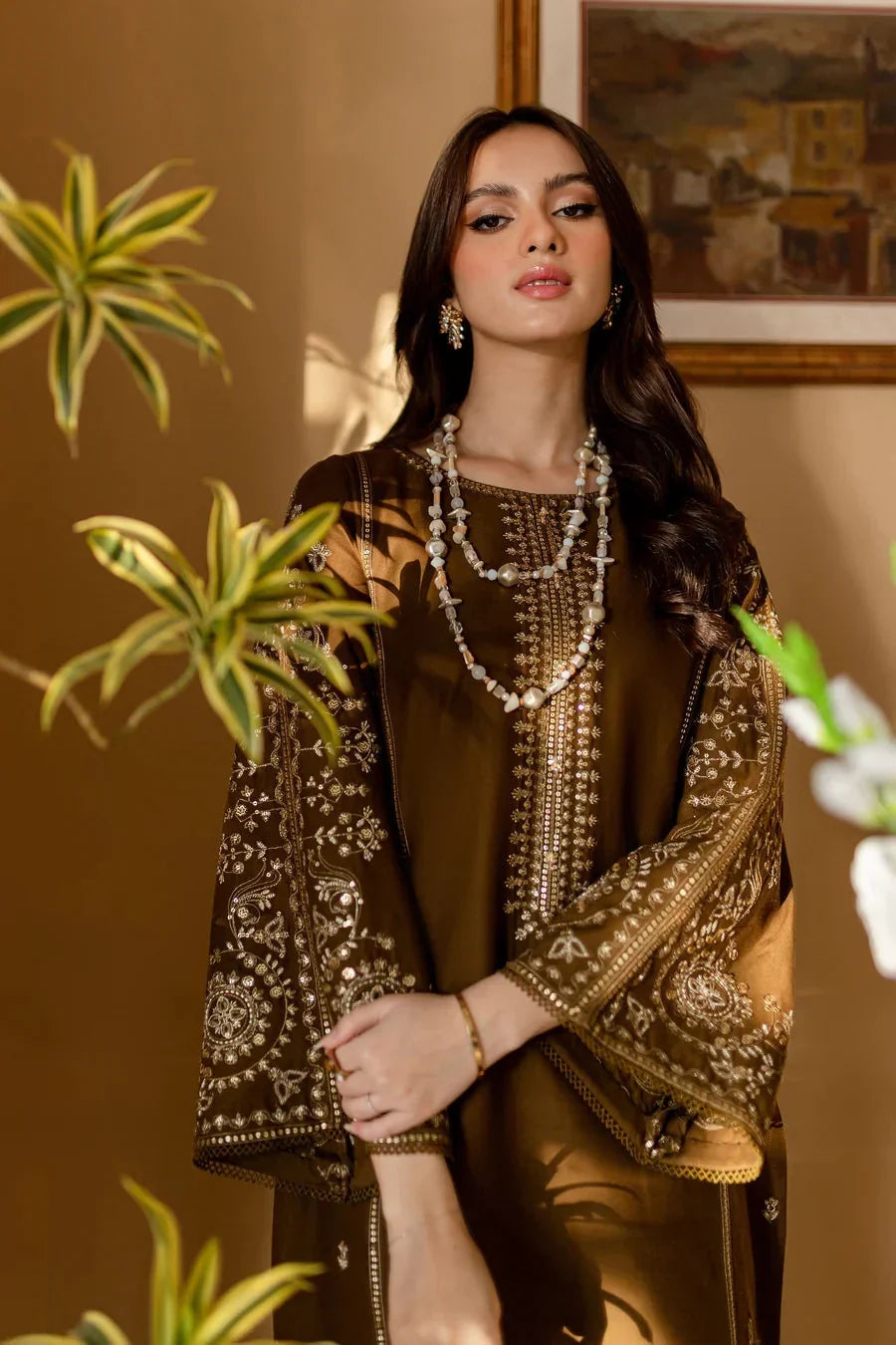 SR-68 Unstitched Fully Embroided Dhanak 2 Piece Suit