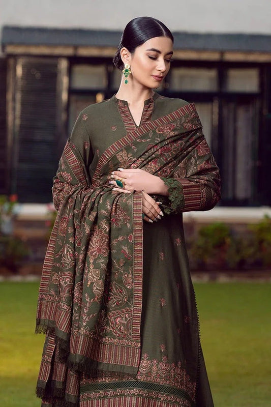 Dhanak Embroidered Suit with Dhanak Embroidered Shawl
