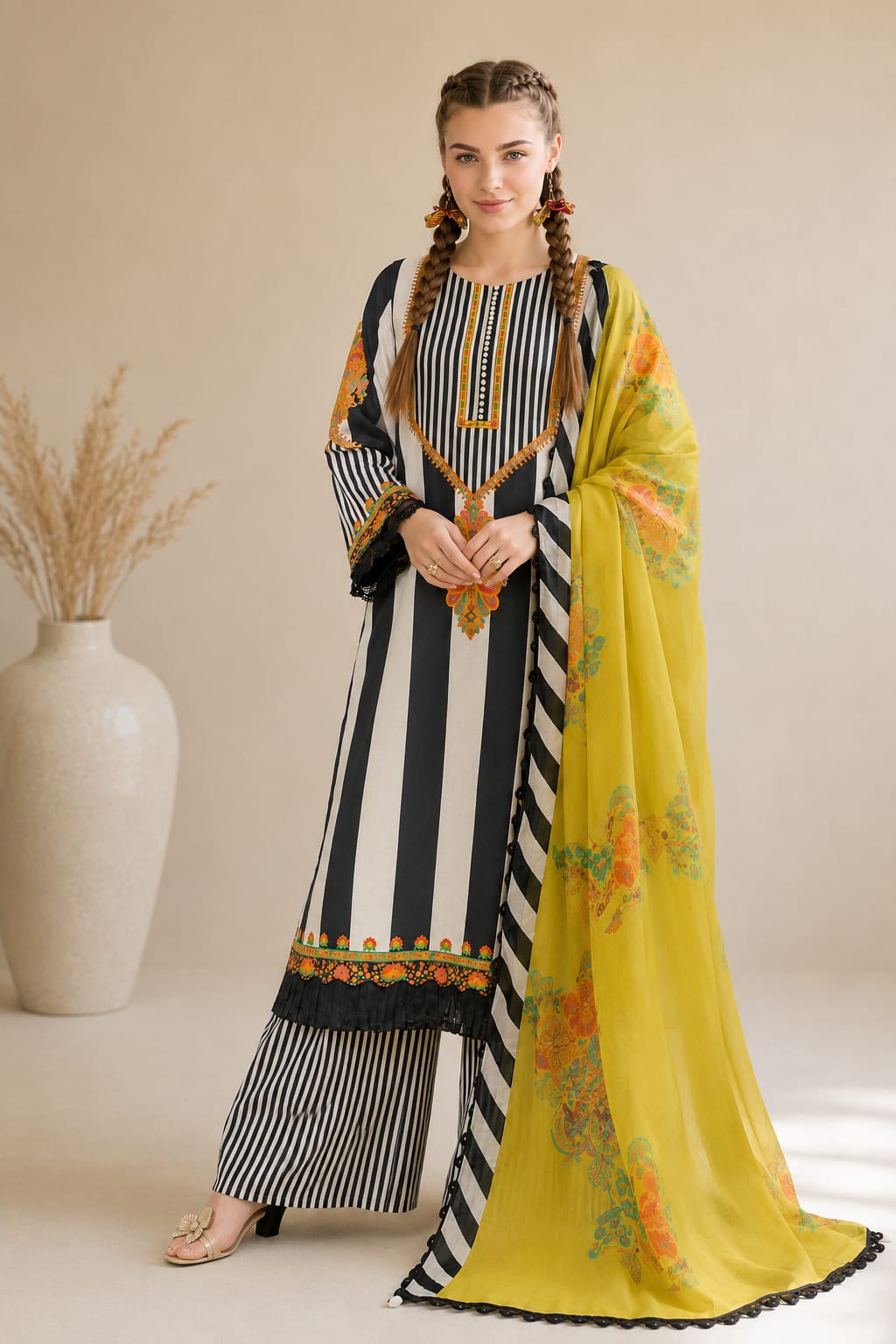 SR-D360 Digital Printed Lawn Suit 3pc With Lawn Digital Printed Dupatta