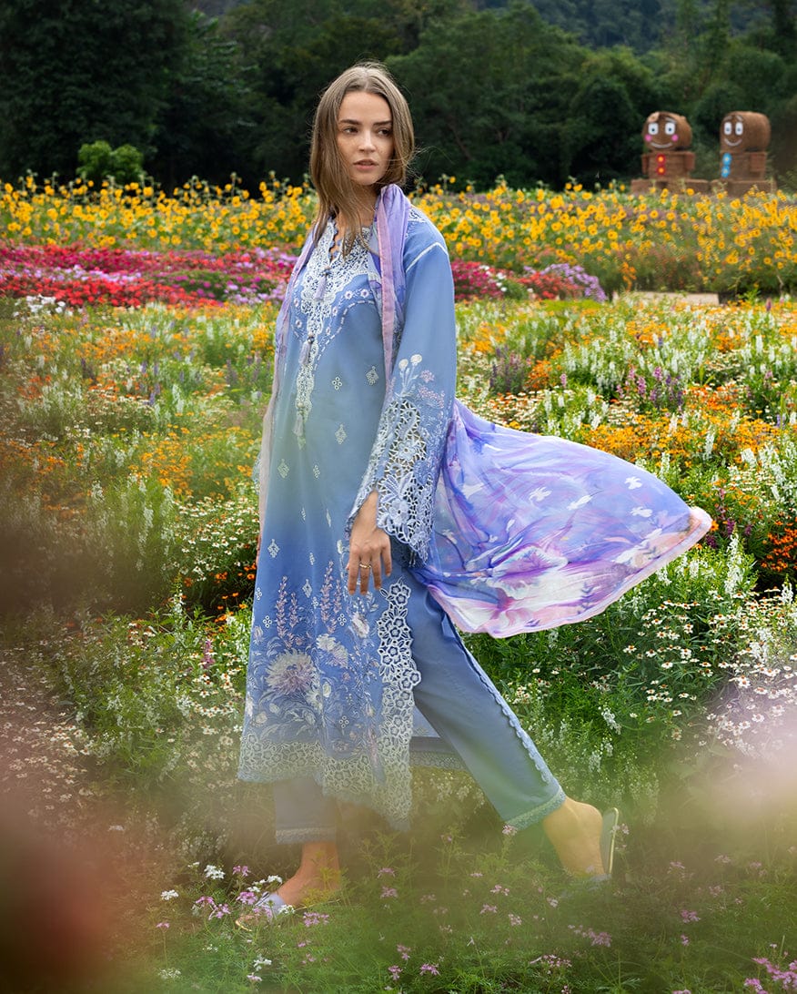SR-MS2780 Lawn Unstitched Embroidered 3pc Suit With Monar Digital Printed Dupatta