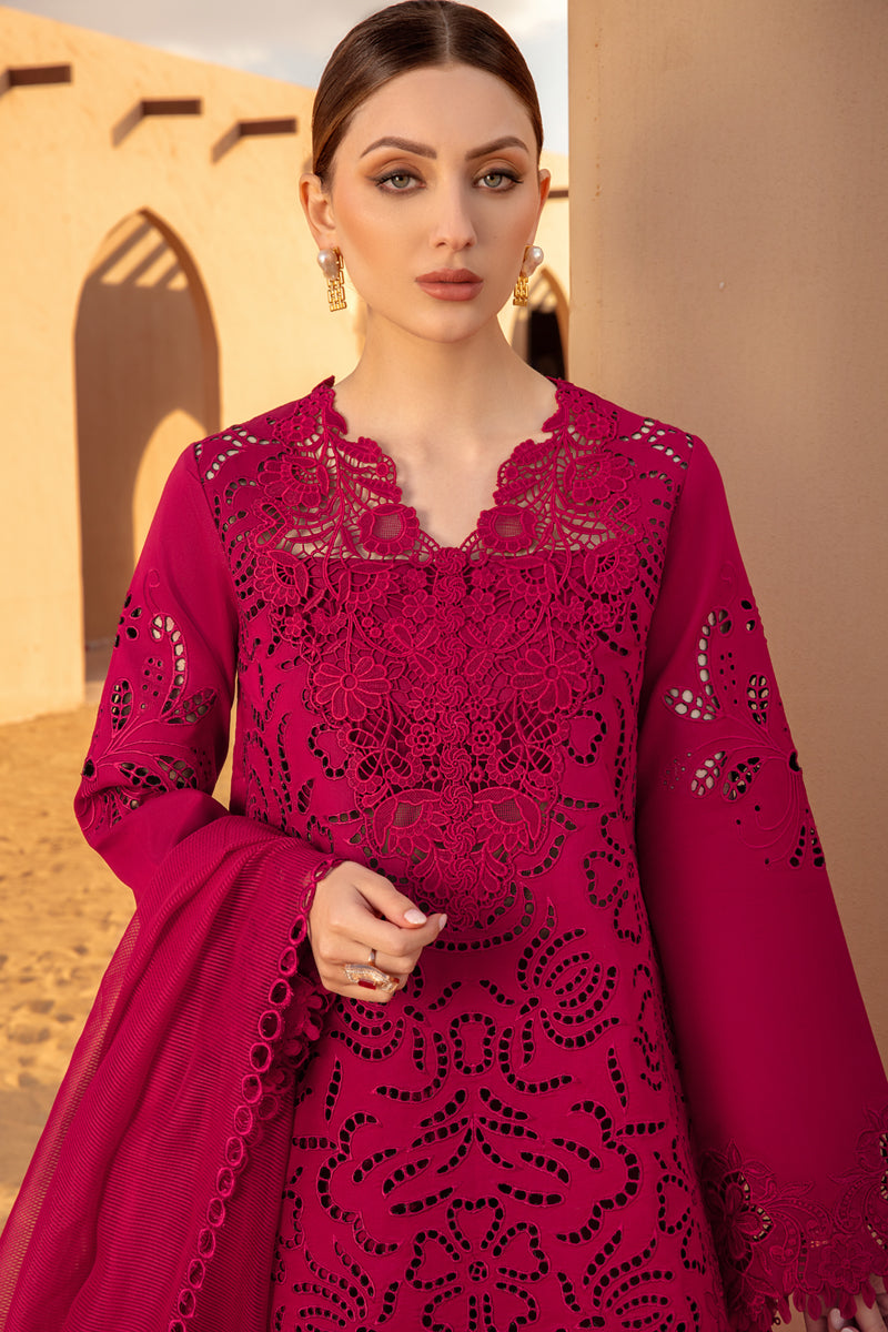 RANG RASIYA-3PC LAWN CHIKANKAARI EMBROIDERED SHIRT WITH KHADDI NET EMBROIDERED DUPATTA AND TROUSER-BIC-4647