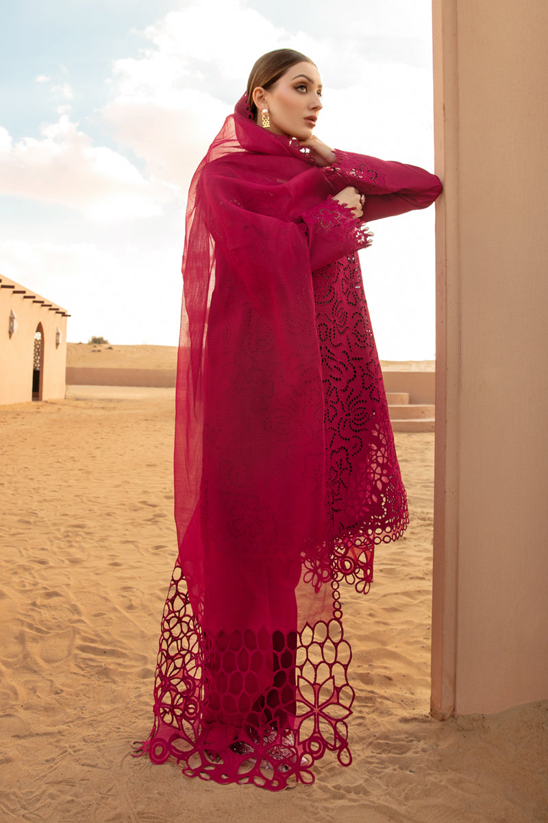 RANG RASIYA-3PC LAWN CHIKANKAARI EMBROIDERED SHIRT WITH KHADDI NET EMBROIDERED DUPATTA AND TROUSER-BIC-4647