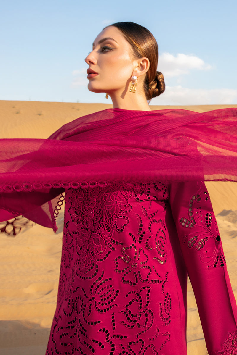 RANG RASIYA-3PC LAWN CHIKANKAARI EMBROIDERED SHIRT WITH KHADDI NET EMBROIDERED DUPATTA AND TROUSER-BIC-4647