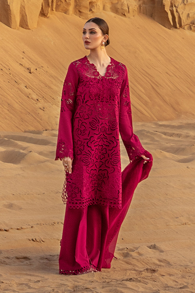 RANG RASIYA-3PC LAWN CHIKANKAARI EMBROIDERED SHIRT WITH KHADDI NET EMBROIDERED DUPATTA AND TROUSER-BIC-4647