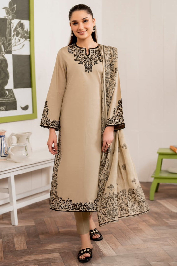 SR-SPL746 Unstitched Embroidered Lawn Suit 3pc With Digital Printed Monar Dupatta