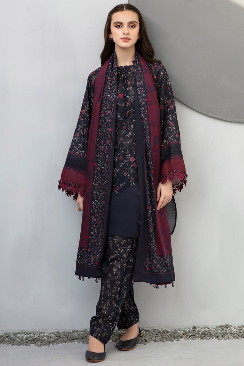 SR-BQ406 Digital Printed Khaddar 3Pc Suit With Digital Printed Khaddar Dupatta