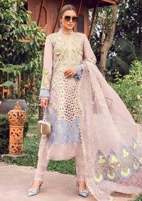 MARIA.B-3PC LAWN EMBROIDERED SHIRT WITH EMBROIDERED ORGANZA DAMAN CHIFFON PRINTED EMB DUPATTA AND EMB TROUSER-BIC-4711