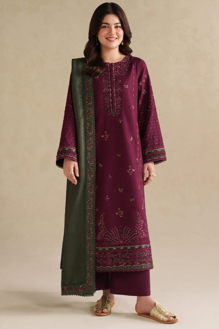 Highly Recommended SR-IZ2705 Unstitched Fully Embroidered Lawn Suit With Embroidered Lawn Dupatta