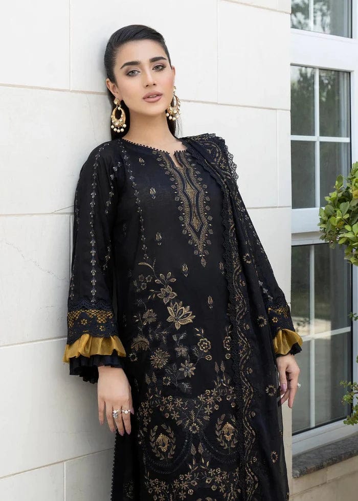 SR-BA06 Un-Stitched Lawn Embroidered 3pc With Organza Embroidered Dupatta