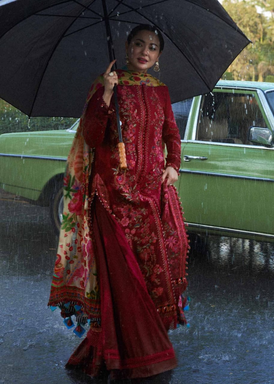 SR-MB550 Dhanak Embroidered Suit With Digital Printed Woolen Shawl
