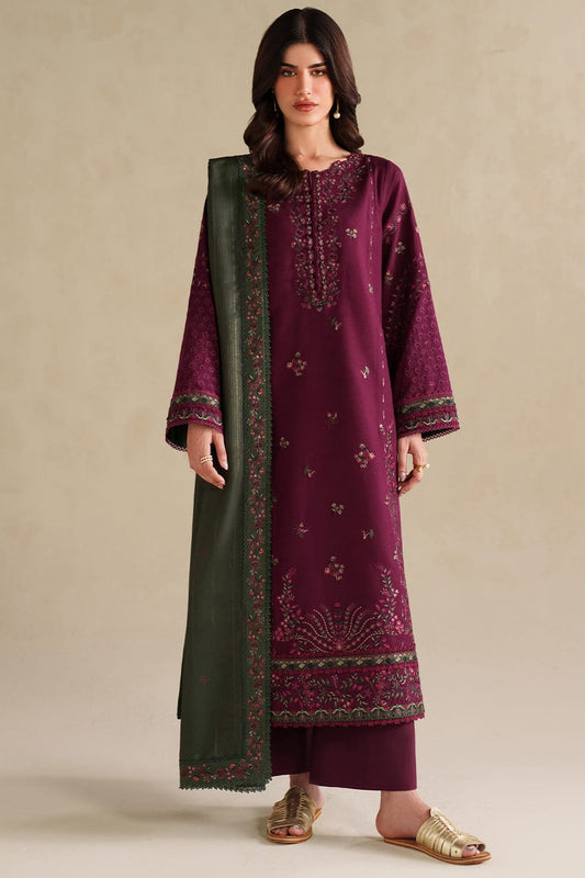 Highly Recommended SR-IZ2705 Unstitched Fully Embroidered Lawn Suit With Embroidered Lawn Dupatta