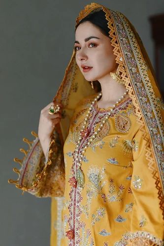 SR-2510 Unstitched Fully Embroided Lawn Suit With Organza Embroidered Dupatta