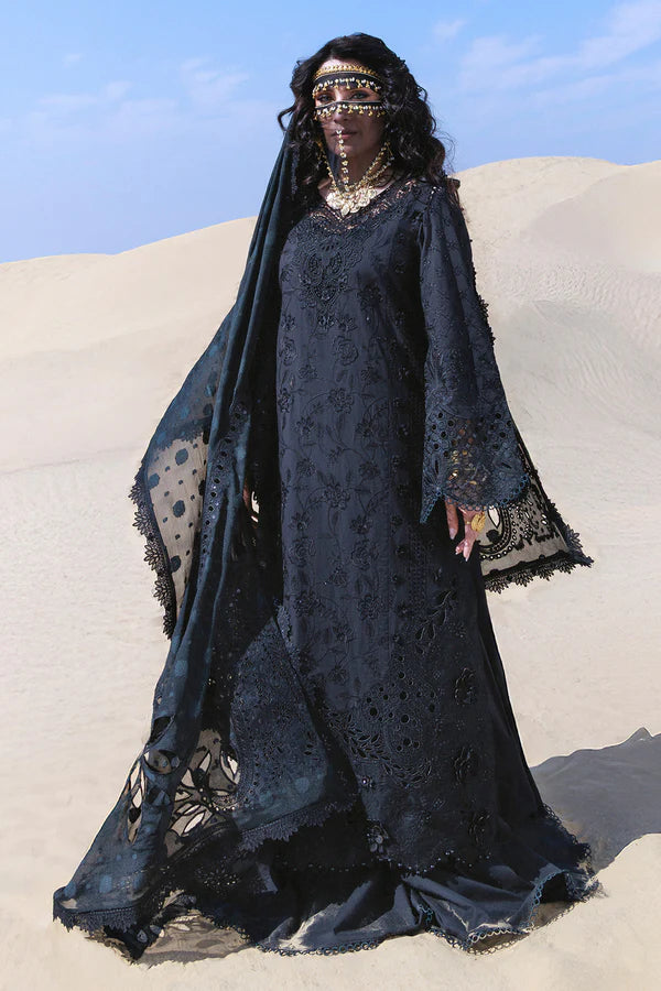 NUREH-3PC LAWN HEAVY EMBROIDERED SHIRT WITH CHIFFON PRINTED EMBR DUPATTA AND TROUSER-BIC-4786