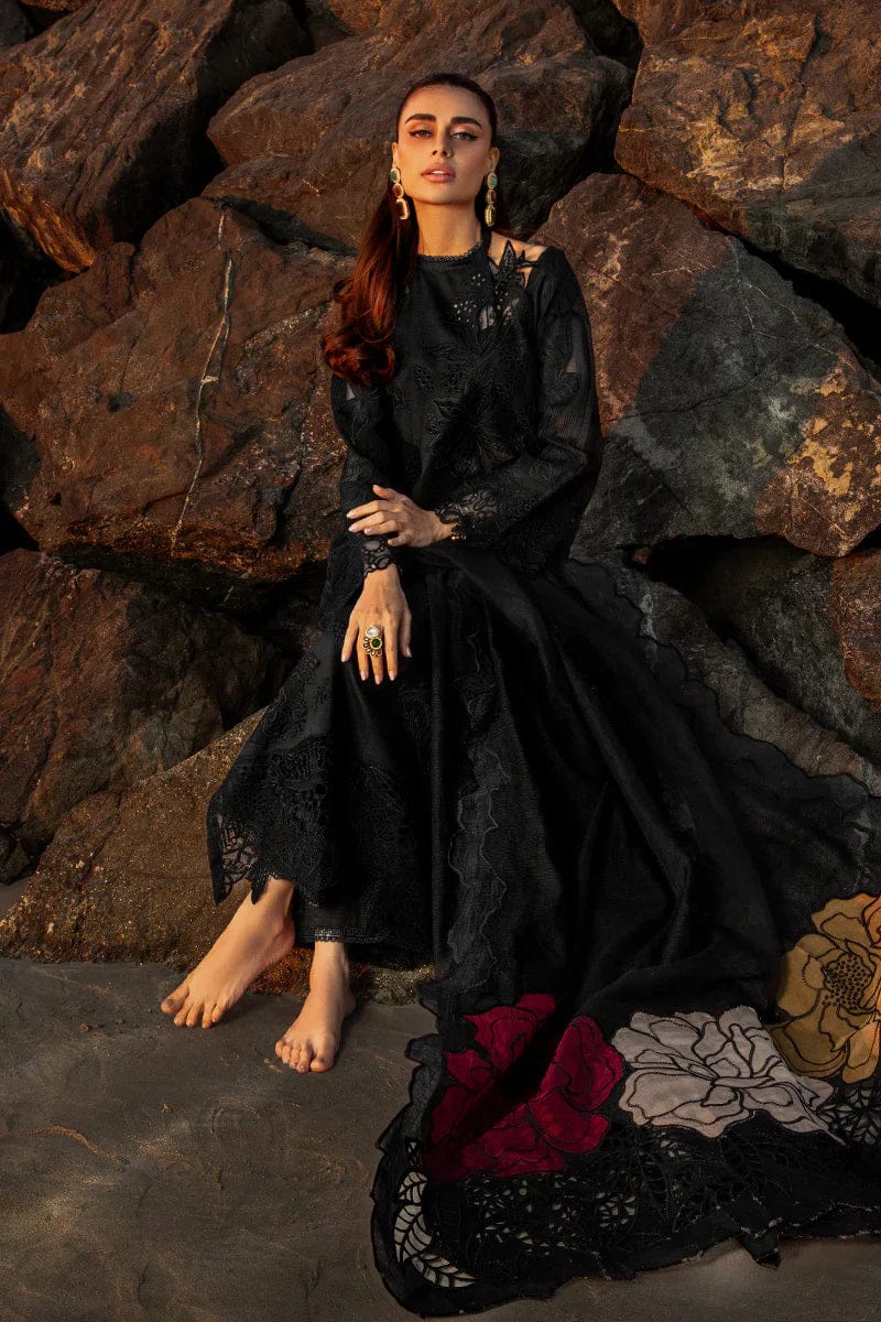 SR-KH2640 Lawn Unstitched Embroidered 3pc Suit With Organza Embroidered Dupatta