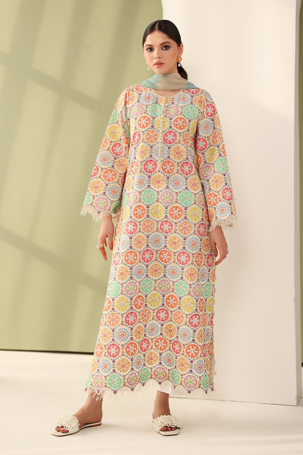 SR-BQ201 Digital Printed Lawn Suit 3pc With Monar Digital Printed Dupatta