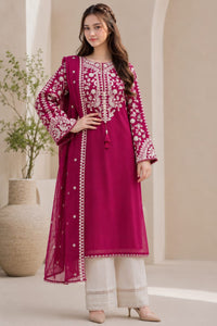 SR-BT2835B Unstitched Fully Embroidered Lawn Suit With Embroidered Bamber Chiffon Dupatta