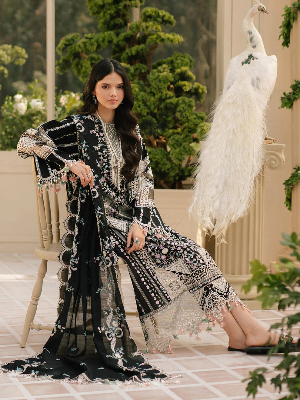 Highly Recommended SR-BIL06 Lawn Embroidered 3pc Suit With Bamber Chiffon Embroidered Dupatta