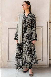 SR-BK186 Khaddar 3pc Digital Printed Suit With Digital Printed Khaddar Dupatta
