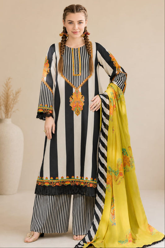 SR-D360 Digital Printed Lawn Suit 3pc With Lawn Digital Printed Dupatta