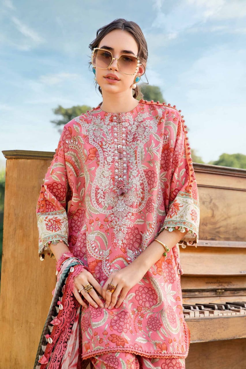 SR-MB458 Unstitched Digital Printed Lawn Suit 3pc With Lawn Digital Printed Dupatta
