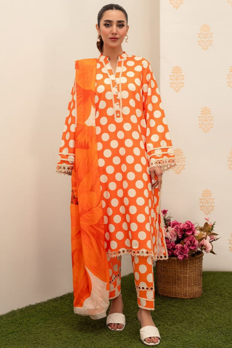 SR-BQ408 Digital Printed Unstitched Lawn Suit 3pc With Monar Digital Printed Dupatta