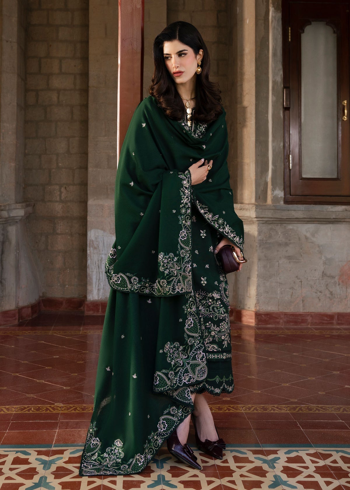 SAPPHIRE-3PC LAWN EMBROIDERED SHIRT WITH KHADDI NET EMBROIDERED DUPATTA AND TROUSER-BIC-4678