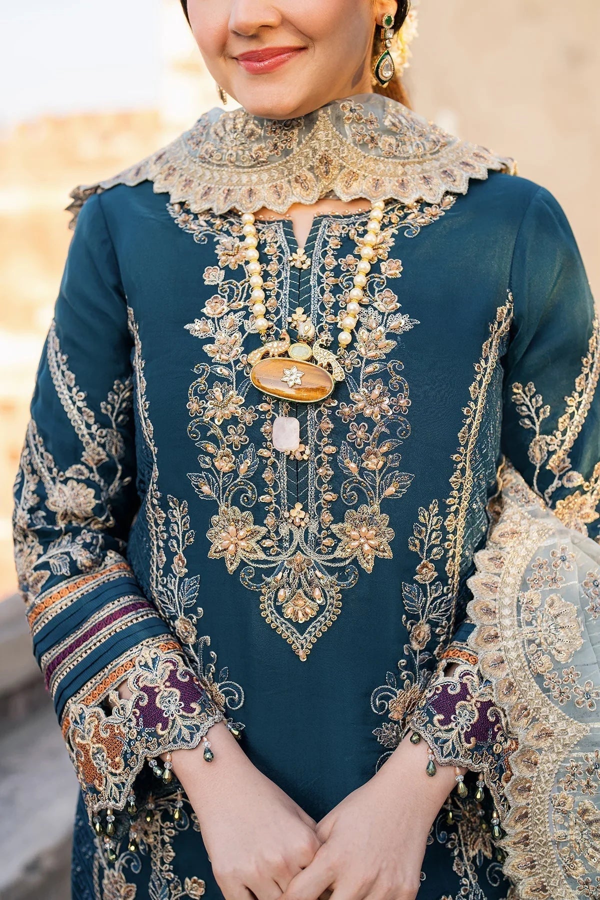 BATIK-3PC LAWN SEQUIN EMBROIDERED SHIRT WITH KHADDI NET EMBROIDERED DUPATTA AND EMB TROUSER-BIC-4672