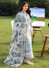 ELAF-3PC LAWN EMBROIDERED SHIRT WITH CHIFFON PRINTED DUPATTA AND TROUSER-BIC-4806