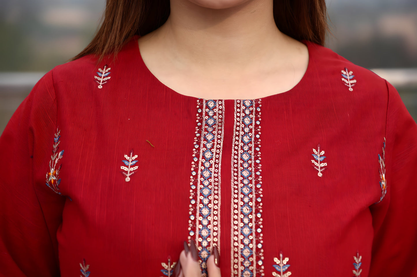 BRANDSINN-3PC KHADDAR CUTWORK EMBROIDERED SHIRT WITH KASHMIRI JACQUARD WOOL SHAWL-BIC-1552