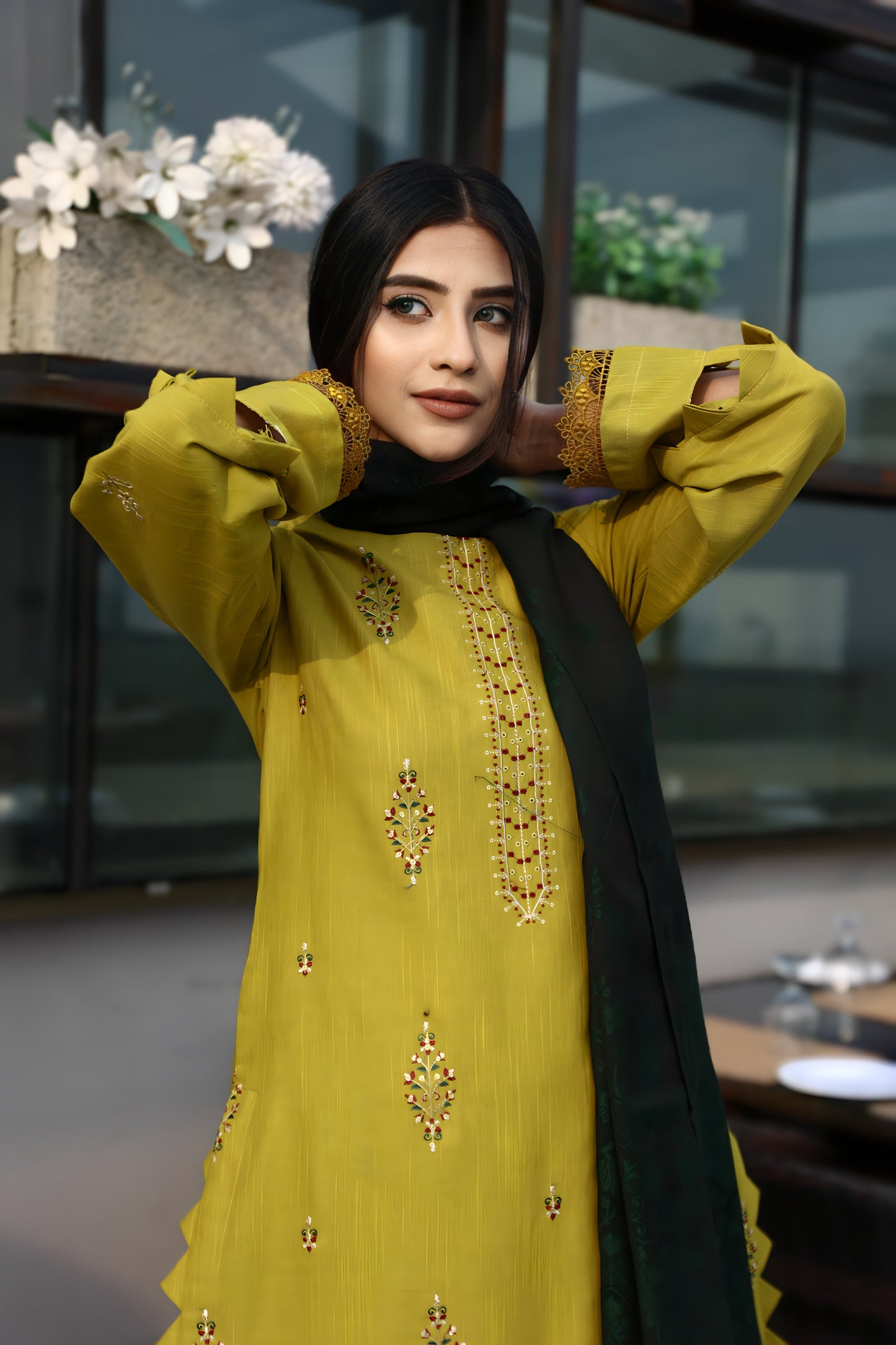 BRANDSINN-3PC KHADDAR CUTWORK EMBROIDERED SHIRT WITH KASHMIRI JACQUARD WOOL SHAWL-BIC-1551