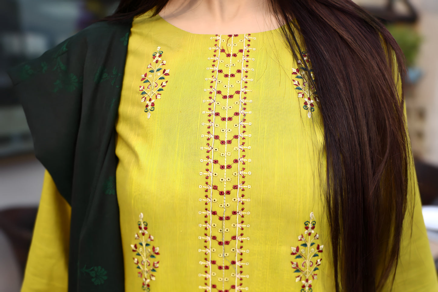 BRANDSINN-3PC KHADDAR CUTWORK EMBROIDERED SHIRT WITH KASHMIRI JACQUARD WOOL SHAWL-BIC-1551