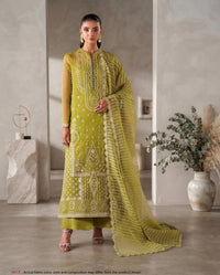 Dhanak Unstitched Embroidered 3pc Suit With Embroidered Dhanak Dupatta | LL-1005