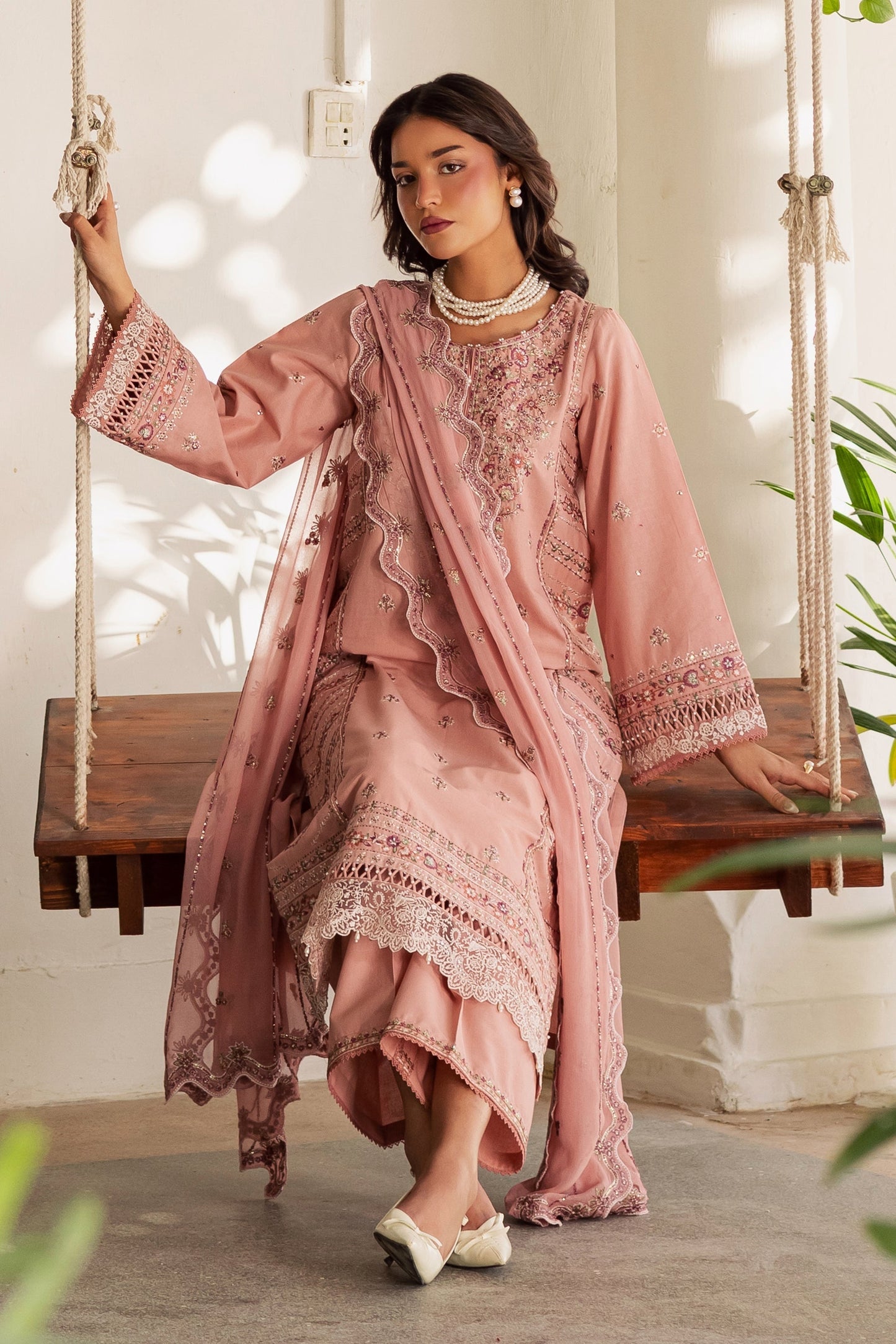 BATIK-3PC LAWN EMBROIDERED SHIRT WITH KHADDI NET EMBROIDERED DUPATTA AND EMB TROUSER-BIC-4743