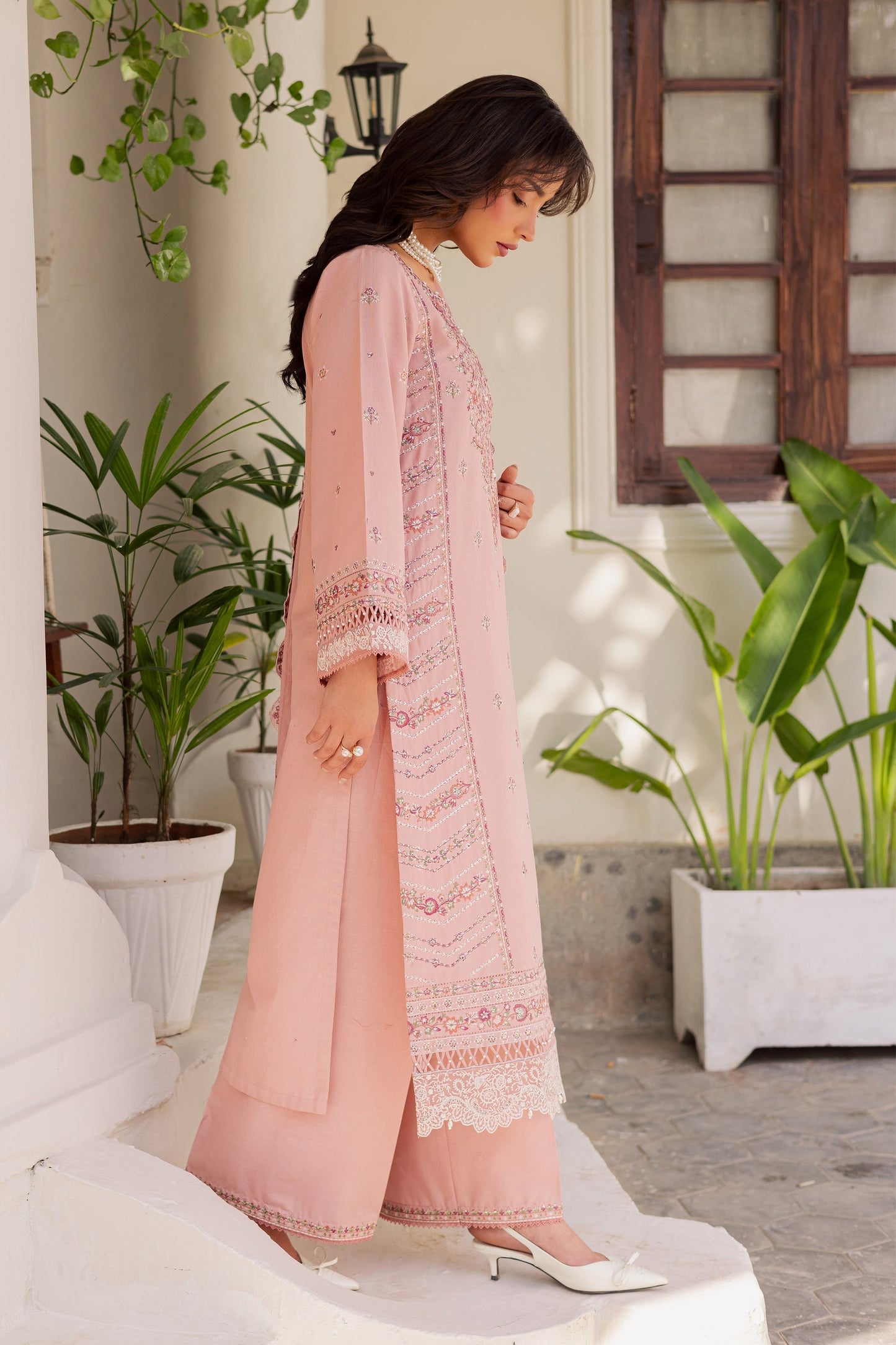 BATIK-3PC LAWN EMBROIDERED SHIRT WITH KHADDI NET EMBROIDERED DUPATTA AND EMB TROUSER-BIC-4743