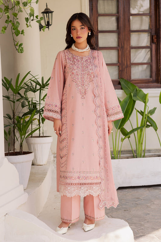 BATIK-3PC LAWN EMBROIDERED SHIRT WITH KHADDI NET EMBROIDERED DUPATTA AND EMB TROUSER-BIC-4743
