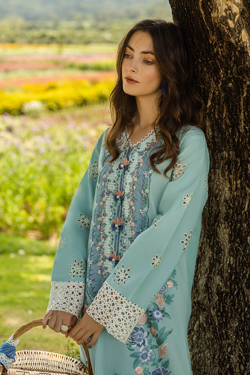 MUSHQ-3PC LAWN EMBROIDERED SHIRT WITH CHIFFON PRINTED DUPATTA AND TROUSER-BIC-4524