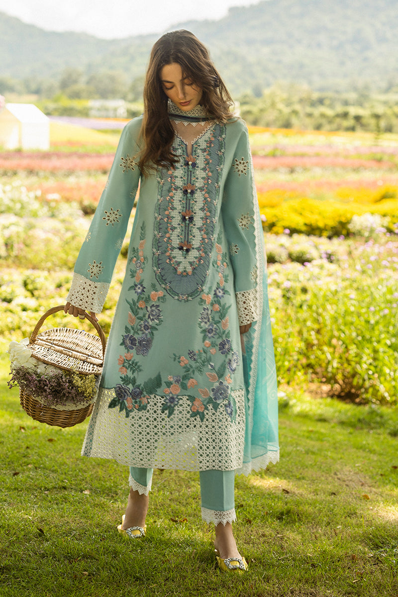 MUSHQ-3PC LAWN EMBROIDERED SHIRT WITH CHIFFON PRINTED DUPATTA AND TROUSER-BIC-4524