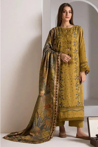SR-SN59 Dhanak Embroidered Suit With Digital Printed Wool Shawl