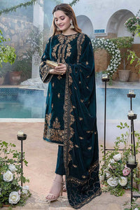 SR-1060 Sequence Embroidered Micro 9000 Gram Velvet 3Pc With Velvet Embroidered Shawl
