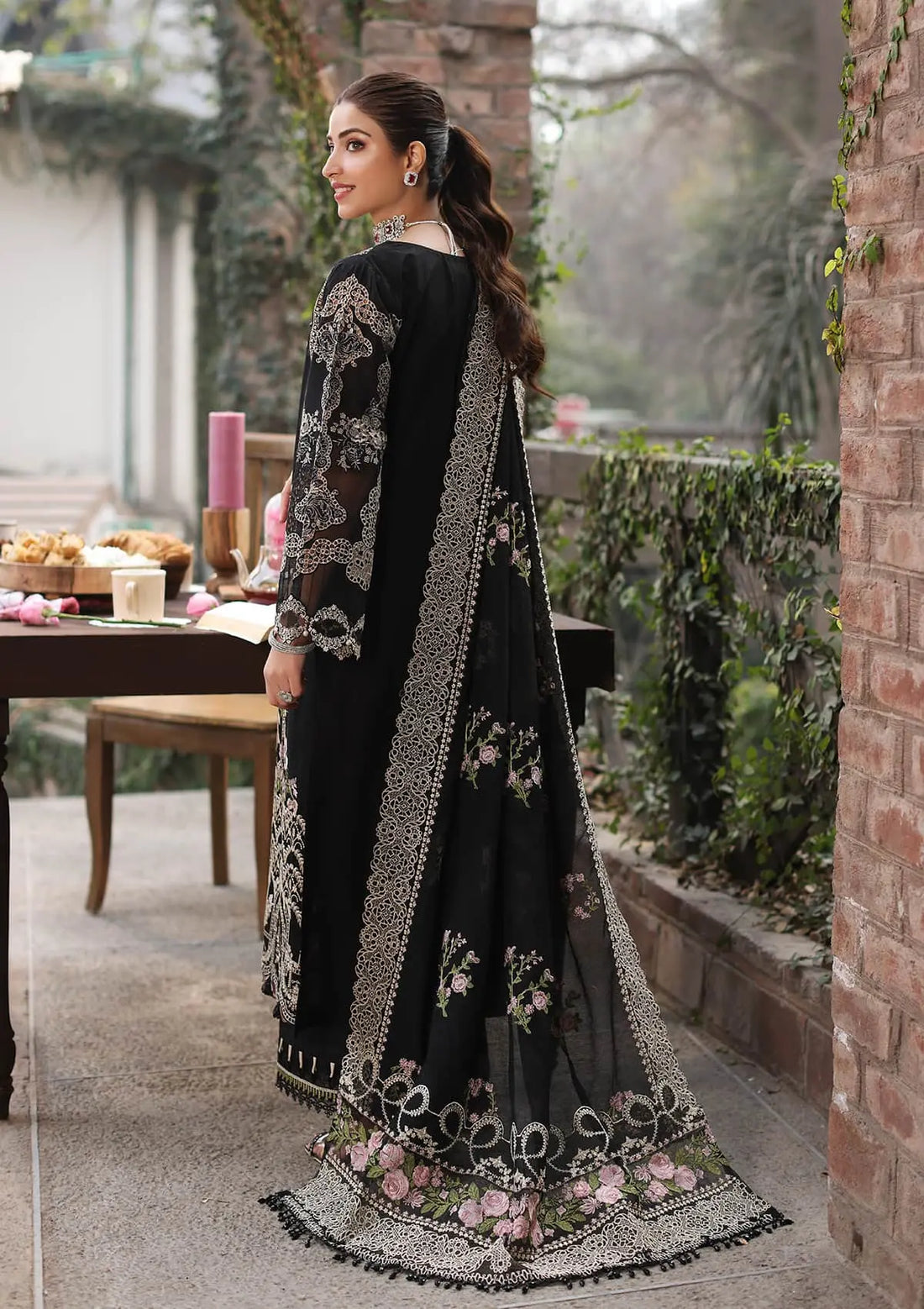 ASIM JOFA-3PC LAWN EMBROIDERED SHIRT WITH CHIFFON EMBROIDERED DUPATTA AND TROUSER -BIC-4633