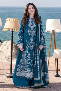 QALAMQAR-3PC LAWN HEAVY EMBROIDERED SHIRT WITH CHIFFON  EMB DUPATTA AND EMB TROUSER-BIC-4518