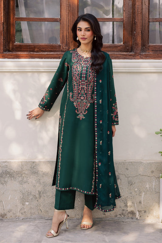 BATIK-3PC LAWN EMBROIDERED SHIRT WITH CHIFFOON EMBROIDERED DUPATTA AND TROUSER-BIC-4744