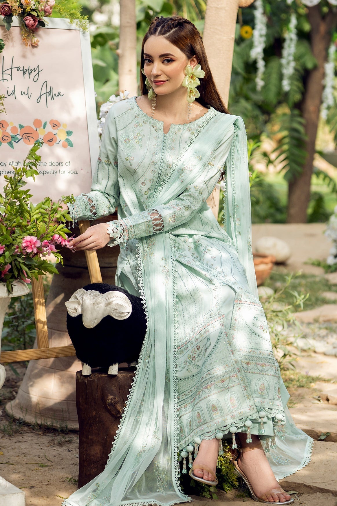 JAZMIN-3PC LAWN EMBROIDERED SHIRT WITH ORGANZA EMB DUPATTA AND TROUSER-BIC-4624