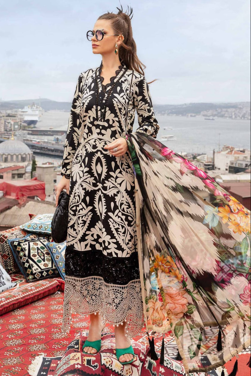 SR-BQ36 Digital Printed Khaddar Suit 3pc with Khaddar Digital Printed Dupatta