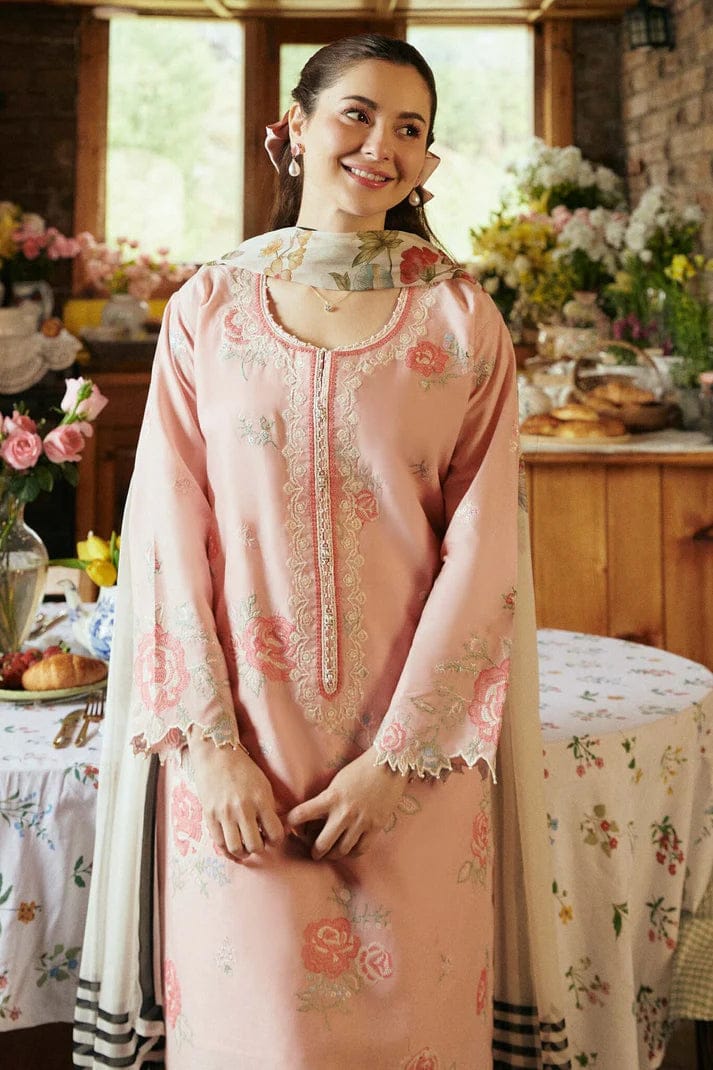 SR-ZS2620 Lawn Embroidered Suit 3pc With Silk Digital Printed Dupatta