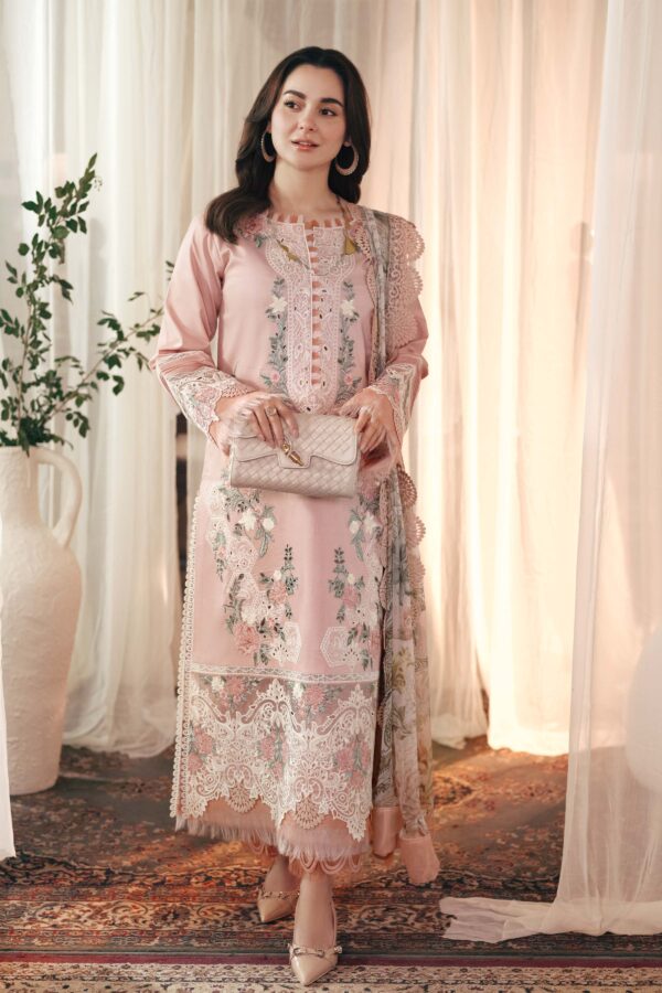 SR-QL2765 Lawn Unstitched Fully Embroidered 3pc Suit With Monar Four Side Embroided Digital Printed Dupatta