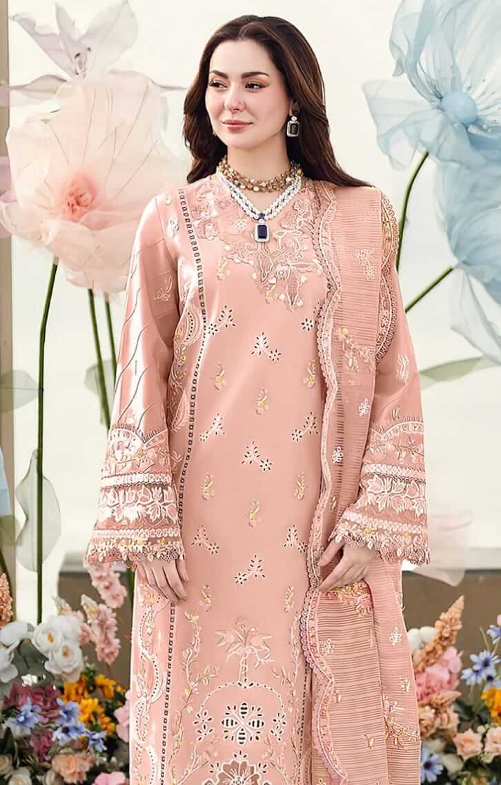 SR-QL2770 Lawn Unstitched Fully Embroidered 3pc Suit With Cotton Net Fully Embroided Dupatta